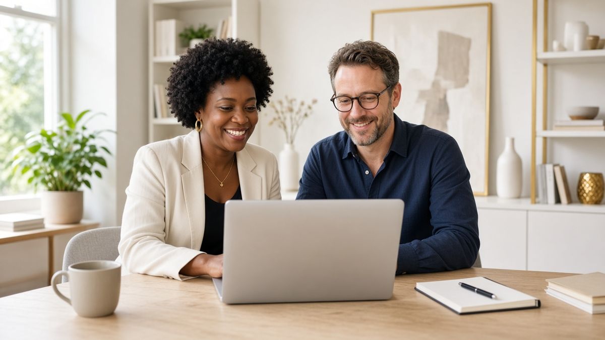 Premium website and app designs on a laptop and phone